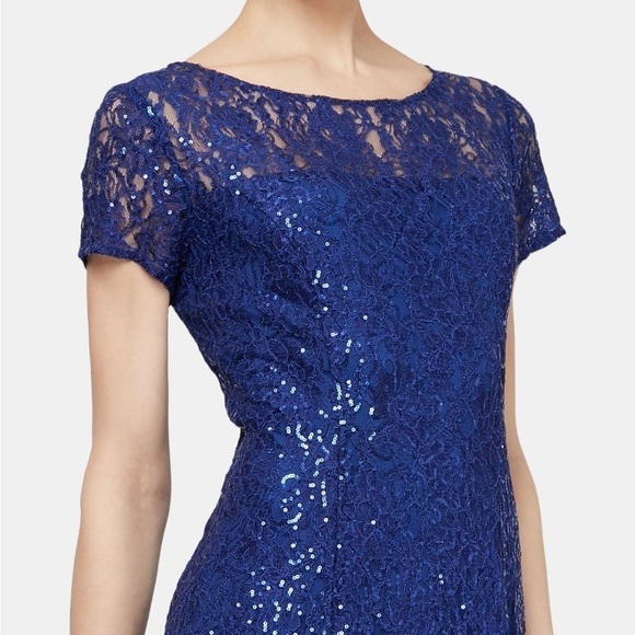 SLNY Classic and elegant, SL Fashions' sequin-scattered lace dress NWT SIZE 6 - Picture 3 of 8